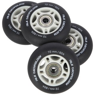 PU 72x24 82A CZARNE MATOWE (4 szt.) + ABEC-9 (8 szt.) ZESTAW NILS EXTREME NILS EXTREME