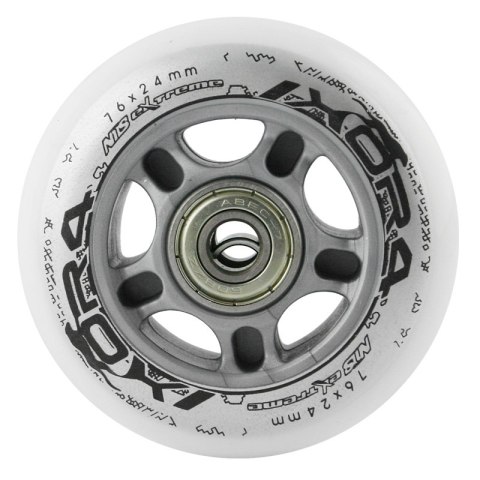 PU 76x24 82A BIAŁE (4 szt.) + ABEC-7 (8 szt.) ZESTAW NILS EXTREME NILS EXTREME