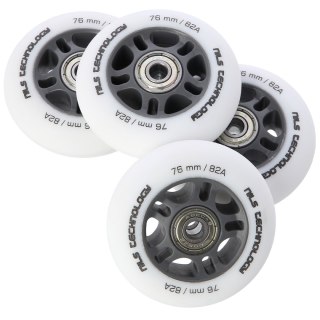 PU 76x24 82A BIAŁE MATOWE (4 szt.) + ABEC-9 (8 szt.) ZESTAW NILS EXTREME NILS EXTREME