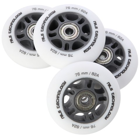 PU 76x24 82A BIAŁE MATOWE (4 szt.) + ABEC-9 (8 szt.) ZESTAW NILS EXTREME NILS EXTREME