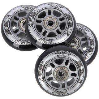 PU 76x24 82A CZARNE (4 szt.) + ABEC-9 (8 szt.) ZESTAW NILS EXTREME NILS EXTREME
