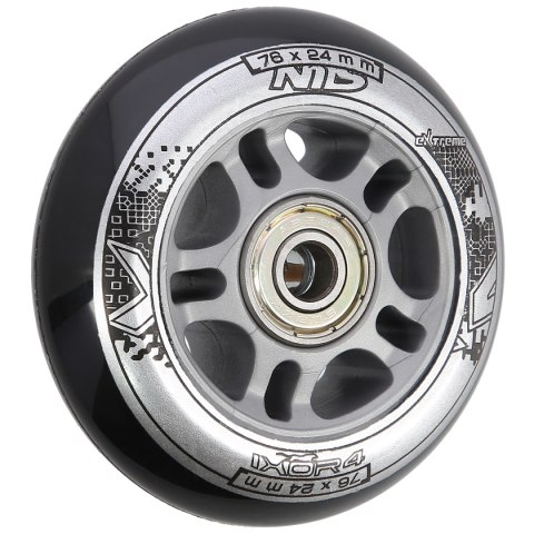 PU 76x24 82A CZARNE (4 szt.) + ABEC-9 (8 szt.) ZESTAW NILS EXTREME NILS EXTREME