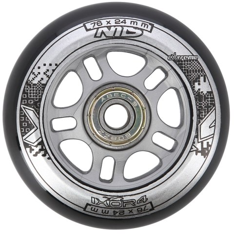 PU 76x24 82A CZARNE (4 szt.) + ABEC-9 (8 szt.) ZESTAW NILS EXTREME NILS EXTREME