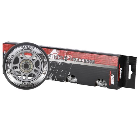 PU 76x24 82A CZARNE (4 szt.) + ABEC-9 (8 szt.) ZESTAW NILS EXTREME NILS EXTREME