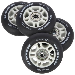 PU 76x24 82A CZARNE MATOWE (4 szt.) + ABEC-9 (8 szt.) ZESTAW NILS EXTREME NILS EXTREME