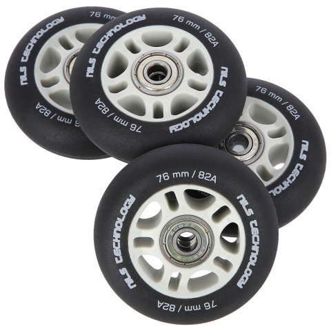 PU 76x24 82A CZARNE MATOWE (4 szt.) + ABEC-9 (8 szt.) ZESTAW NILS EXTREME NILS EXTREME