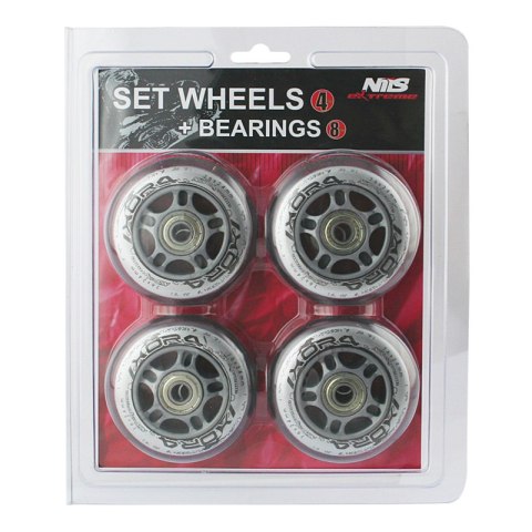 PU 76x24 82A PRZEZROCZYSTE (4 szt.) + ABEC-7 (8 szt.) ZESTAW NILS EXTREME NILS EXTREME