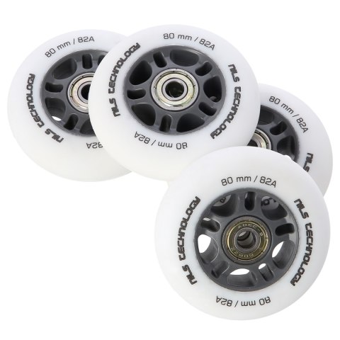 PU 80x24 82A BIAŁE MATOWE (4 szt.) + ABEC-9 (8 szt.) ZESTAW NILS EXTREME NILS EXTREME