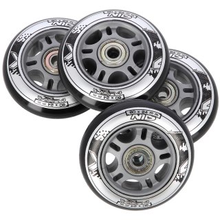 PU 80x24 82A CZARNE (4 szt.) + ABEC-9 (8 szt.) ZESTAW NILS EXTREME NILS EXTREME