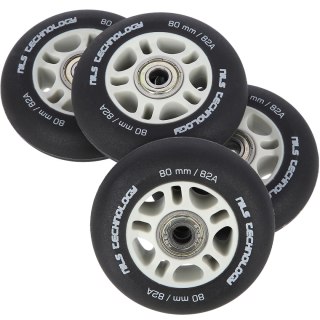 PU 80x24 82A CZARNE MATOWE (4 szt.) + ABEC-9 (8 szt.) ZESTAW NILS EXTREME NILS EXTREME