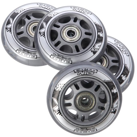 PU 80x24 82A PRZEZROCZYSTE N (4 szt.) + ABEC-7 (8 szt.) ZESTAW NILS EXTREME NILS EXTREME
