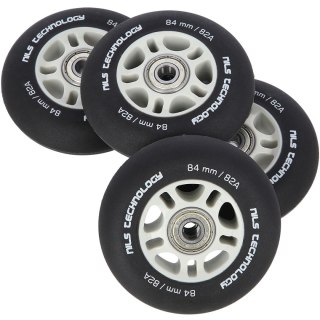 PU 84x24 82A CZARNE MATOWE (4 szt.) + ABEC-9 CHROME (8 szt.) ZESTAW NILS EXTREME NILS EXTREME