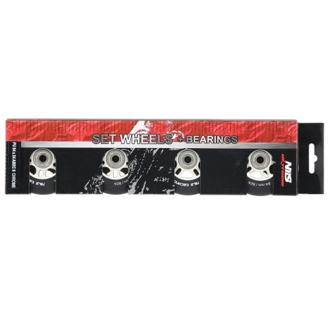 PU 84x24 82A CZARNE MATOWE (4 szt.) + ABEC-9 CHROME (8 szt.) ZESTAW NILS EXTREME NILS EXTREME