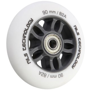 PU 90x24 82A BIAŁE MATOWE (4 szt.) + ABEC-9 CHROME (8 szt.) ZESTAW NILS EXTREME NILS EXTREME