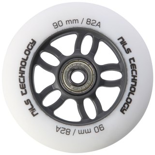 PU 90x24 82A BIAŁE MATOWE (4 szt.) + ABEC-9 CHROME (8 szt.) ZESTAW NILS EXTREME NILS EXTREME