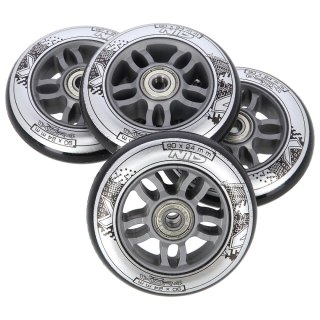 PU 90x24 82A CZARNE (4 szt.) + ABEC-9 CHROME (8 szt.) ZESTAW NILS EXTREME NILS EXTREME