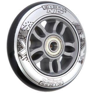 PU 90x24 82A CZARNE (4 szt.) + ABEC-9 CHROME (8 szt.) ZESTAW NILS EXTREME NILS EXTREME