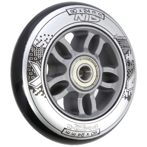 PU 90x24 82A CZARNE (4 szt.) + ABEC-9 CHROME (8 szt.) ZESTAW NILS EXTREME NILS EXTREME