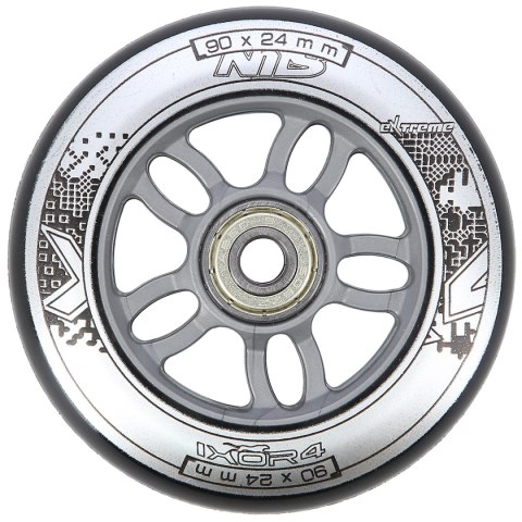 PU 90x24 82A CZARNE (4 szt.) + ABEC-9 CHROME (8 szt.) ZESTAW NILS EXTREME NILS EXTREME