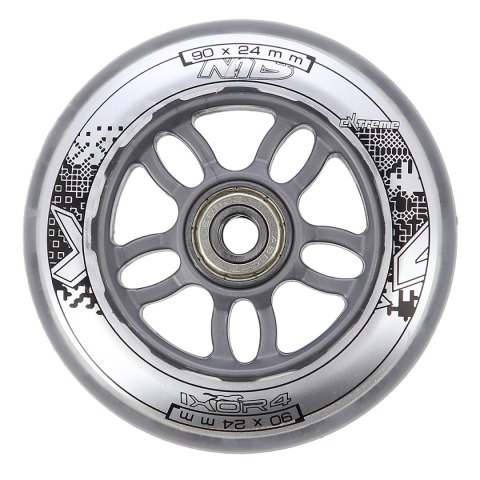 PU 90x24 82A PRZEZROCZYSTE (4 szt.) + ABEC-7 CHROME (8 szt.) ZESTAW NILS EXTREME NILS EXTREME