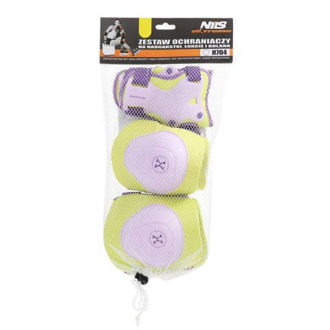 H704 FIOLETOWO-LIMONKOWY ROZM. L ZESTAW OCHRANIACZY NILS EXTREME NILS EXTREME