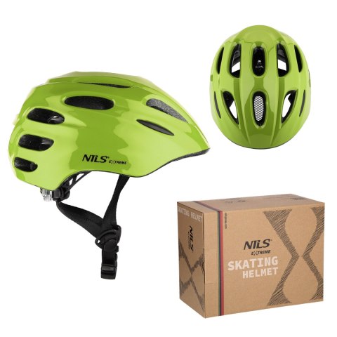 MTW01 LED ZIELONY ROZM. XXS (48-54 cm) KASK NILS EXTREME NILS EXTREME