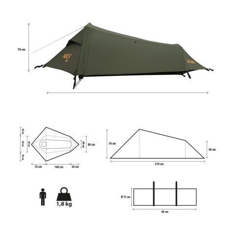 NC2501 NAMIOT ULTRA LIGHT SKYAIR 1 ZIELONY NILS CAMP NILS CAMP