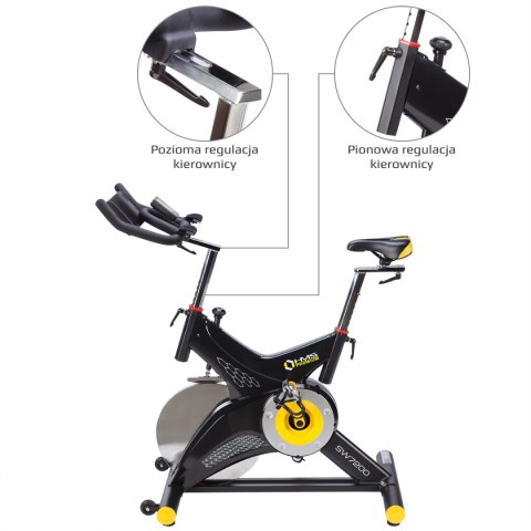 SW7200 ROWER STACJONARNY SPININGOWY Z OPOREM MECHANICZNYM 22KG HMS PREMIUM HMS PREMIUM