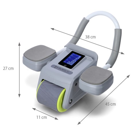 KA08 GRAY ABS AUTOMATYCZNE KOŁO DO ĆWICZEŃ MIĘŚNI BRZUCHA Z WYŚWIETLACZEM LCD I ŁADOWANIEM HMS HMS