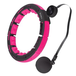 HHM16 HULA HOP BLACK/PINK Z MAGNESAMI I OBCIĄŻNIKIEM + LICZNIK HMS HMS