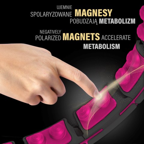 HHM16 HULA HOP BLACK/PINK Z MAGNESAMI I OBCIĄŻNIKIEM + LICZNIK HMS HMS