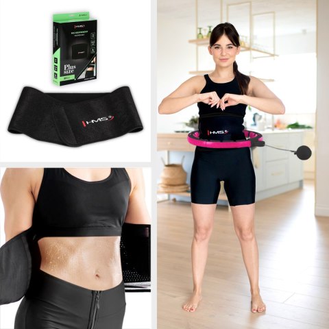 HHM16 HULA HOP BLACK/PINK Z MAGNESAMI I OBCIĄŻNIKIEM + LICZNIK HMS HMS