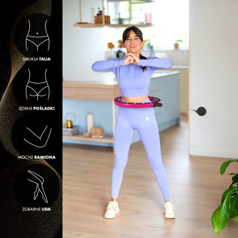 HHM16 HULA HOP BLACK/PINK Z MAGNESAMI I OBCIĄŻNIKIEM + LICZNIK HMS HMS