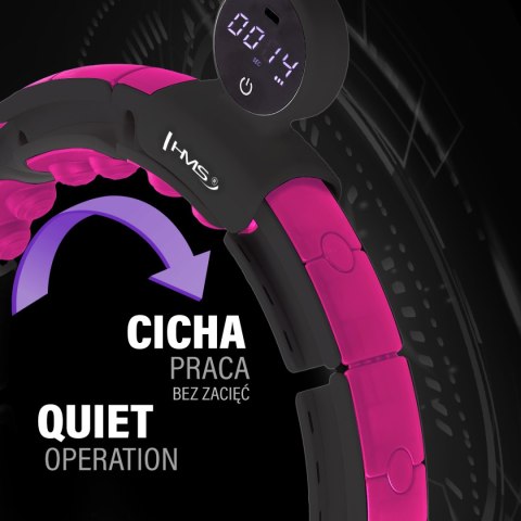 HHM16 HULA HOP BLACK/PINK Z MAGNESAMI I OBCIĄŻNIKIEM + LICZNIK HMS HMS