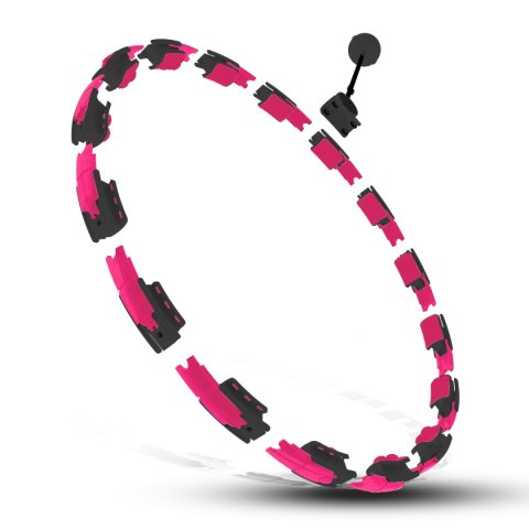 HHM16 HULA HOP BLACK/PINK Z MAGNESAMI I OBCIĄŻNIKIEM + LICZNIK HMS HMS
