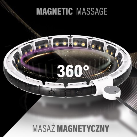 HHM16 HULA HOP WHITE Z MAGNESAMI I OBCIĄŻNIKIEM + LICZNIK HMS HMS
