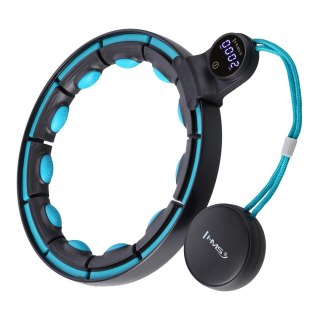 HHM17 HULA HOP BLACK/TURQUOISE Z MAGNESAMI I OBCIĄŻNIKIEM + LICZNIK HMS HMS