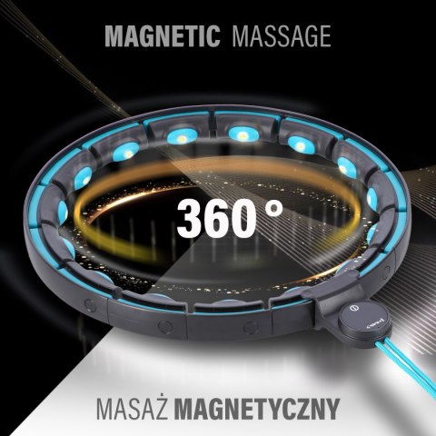 HHM17 HULA HOP BLACK/TURQUOISE Z MAGNESAMI I OBCIĄŻNIKIEM + LICZNIK HMS HMS