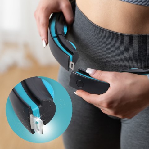 HHM17 HULA HOP BLACK/TURQUOISE Z MAGNESAMI I OBCIĄŻNIKIEM + LICZNIK HMS HMS
