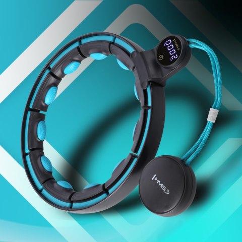 HHM17 HULA HOP BLACK/TURQUOISE Z MAGNESAMI I OBCIĄŻNIKIEM + LICZNIK HMS HMS