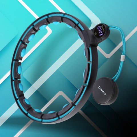 HHM17 HULA HOP BLACK/TURQUOISE Z MAGNESAMI I OBCIĄŻNIKIEM + LICZNIK HMS HMS
