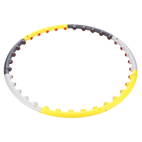 HHP005 GREY-YELLOW HULA HOP MASUJĄCY Z MAGNESAMI 85CM HMS HMS