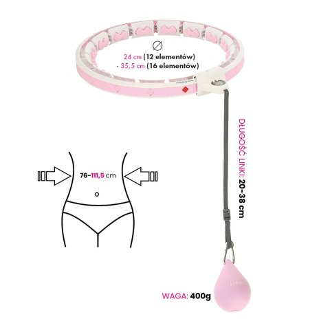 HHW06 HULA HOP PINK Z WYPUSTKAMI I OBCIĄŻNIKIEM + LICZNIK HMS HMS