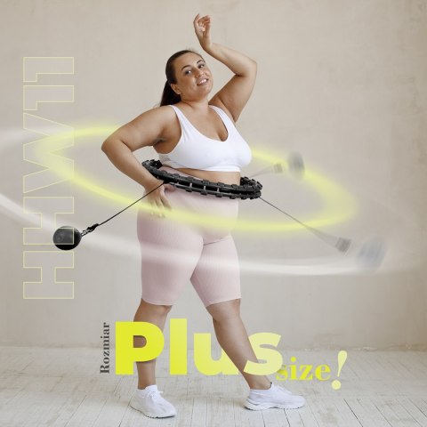 HHW11 PLUS SIZE HULA HOP BLACK Z WYPUSTKAMI I OBCIĄŻNIKIEM HMS HMS