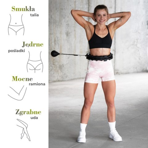 HHW12 PLUS SIZE HULA HOP BLACK Z WYPUSTKAMI I OBCIĄŻNIKIEM HMS HMS