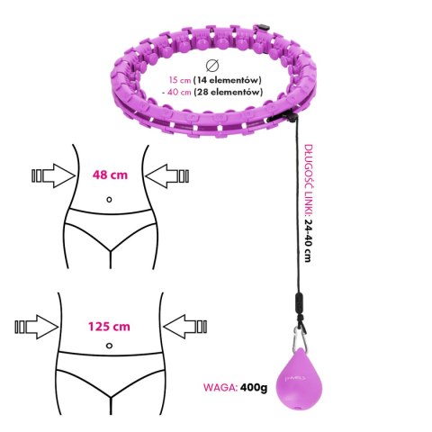 HHW12 PLUS SIZE HULA HOP VIOLET Z WYPUSTKAMI I OBCIĄŻNIKIEM HMS HMS