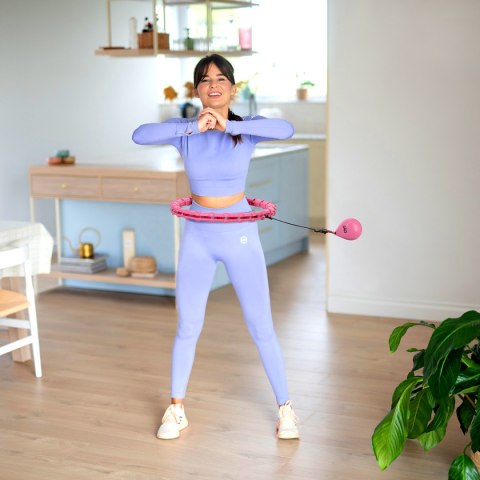 OHA02 HULA HOP PINK Z WYPUSTKAMI I OBCIĄŻNIKIEM ONE FITNESS ONE FITNESS