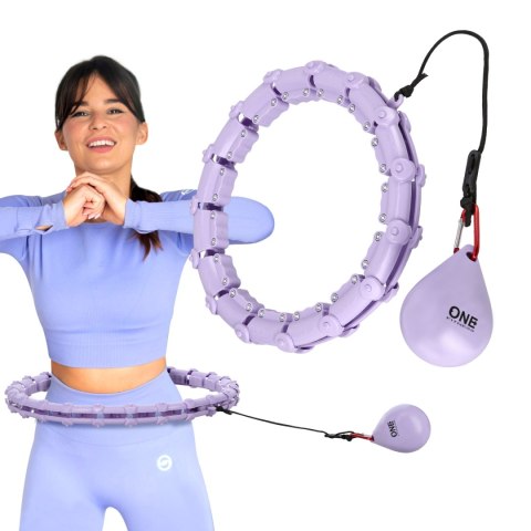 OHA02 HULA HOP VIOLET Z WYPUSTKAMI I OBCIĄŻNIKIEM ONE FITNESS ONE FITNESS
