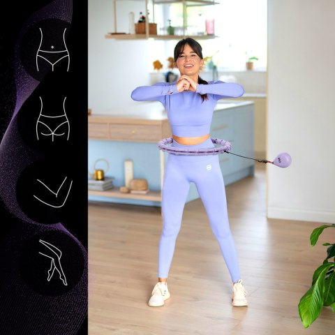 OHA02 HULA HOP VIOLET Z WYPUSTKAMI I OBCIĄŻNIKIEM ONE FITNESS ONE FITNESS
