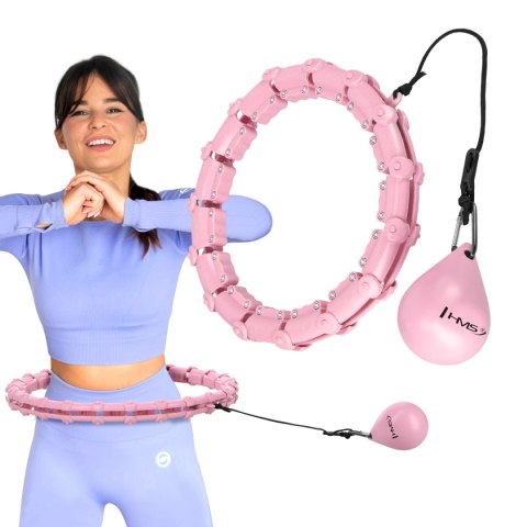 ZESTAW HULA HOP HHW02 LIGHT PINK Z WYPUSTKAMI I OBCIĄŻNIKIEM HMS + PAS BR163 RED HMS